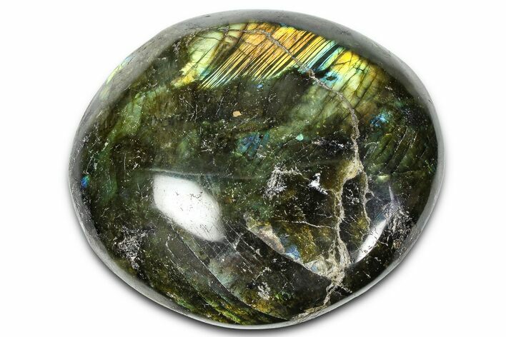 Flashy, Polished Labradorite Palm Stone - Madagascar #334289